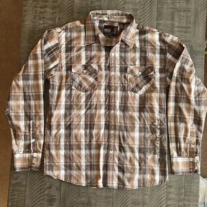 Men’s Large Micros Long‎ Sleeve Striped Button Down Shirt
